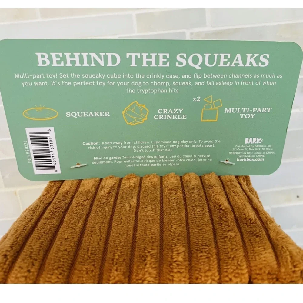 NEW Bark Box Squeak-O-Vision TV Barkbox Large Squeaker Crinkle 2 Part Dog Toy - Picture 4 of 8